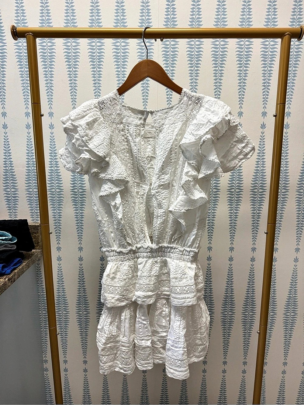 LoveShackFancy Corelli Mini Dress White Size XS